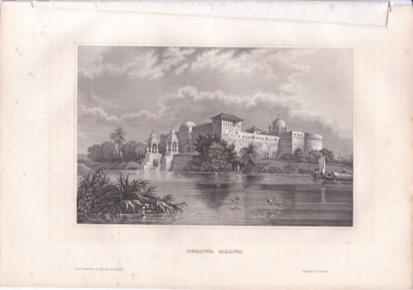 Perawa Malwa (Perawa palota, Malwa, India, zsia) (16x23,5 cm mret eredeti aclmetszet) (1856)