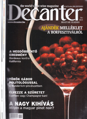 3 db. Decanter magazin (2006. szeptember, október, november)