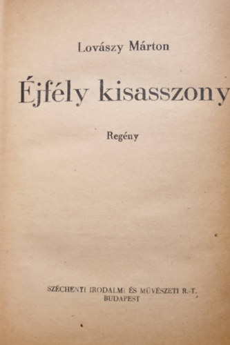 Lov�szy M�rton - �jf�ly kisasszony