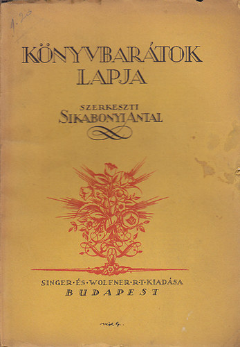 Sikabonyi Antal - Knyvbartok lapja 1928. I. vf. 2. szm