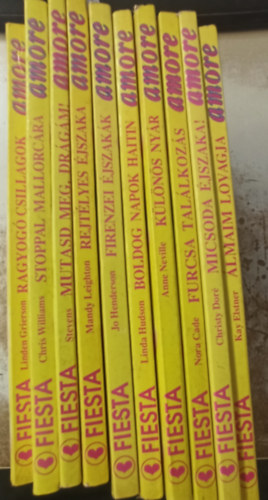 Serita Stevens, Chris Williams, Linden Grierson, Jo Henderson, T�bb szerz� Mandy Leighton - 10 db az Amore sorozatb�l: Ragyog� csillagok - Stoppal Mallorc�ra - Mutasd meg, dr�g�m! - Rejt�lyes �jszaka - Firenzei �jszak�k -Boldog napok Haitin - K�l�n�s ny�r - Furcsa tal�lkoz�s - Micsoda �jszaka! - �lmaim lovagja