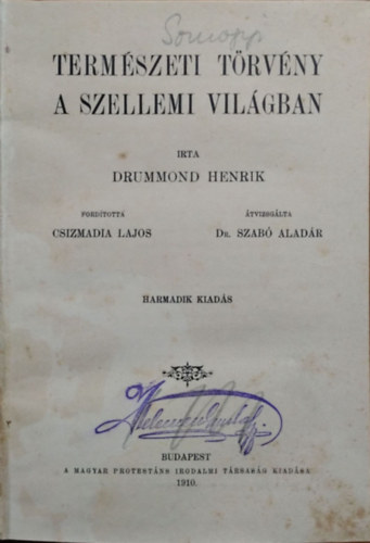 Drummond Henrik - Termszeti trvny a szellemi vilgban