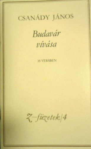 Csandy Jnos - Budavr vvsa (Z-fzetek/4)