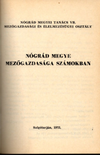 N�dr�d megye mez�gazdas�ga sz�mokban