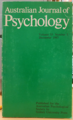 Sydney University Press - Australian Journal of Psychology - Volume 35 Number 3 December 1983