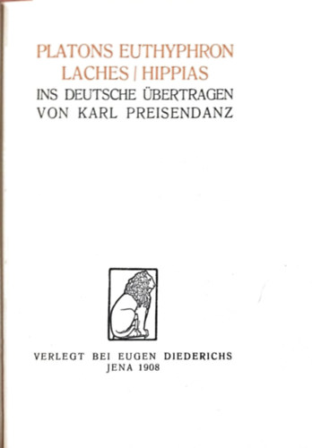 Plat�n - Platons Euthyphron Laches/Hippias