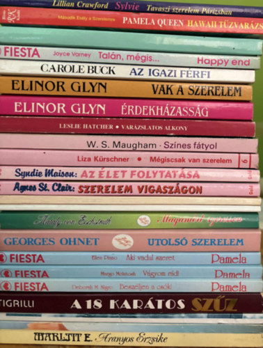 Pamela Queen, Joyce Varney, Carole Buck, Elinor Glyn, Leslie Hatcher, W.S. Maugham, Liza Krschner, Sydnie Maison, Agnes St. Clair, Atte Basile, Dorothy Daniels Lillian Crawford - 23 db romantikus regny