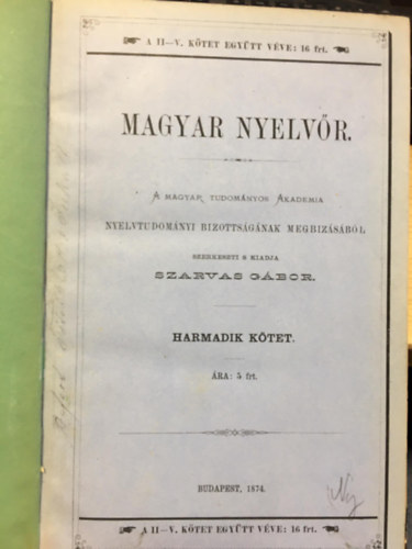 Magyar nyelv�r III. k�tet