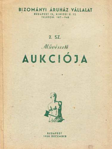 Bizomnyi ruhz Vllalat 2. sz. aukci (1958. december)