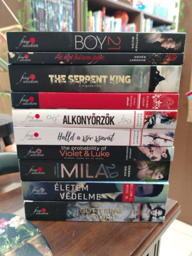 Matthew Quick Agnes Laroche Jeff Zentner Claire Loup Bartos Zsuzsa Róbert Katalin Jessica Sorensen Debra Driza William L. Myers Jr. Richelle Mead - KÖNYVMENTŐ AJÁNLAT, 10 DB. SZÓRAKOZTATÓ IRODALOM, Boy 21, Az élet három perc, The Serpent King - A kígyókirály, Amikor először életemben, Alkonyőrzők, Halld a szív szavát, the probability of Violet & Luke, MILA 2.0, Életem védelm