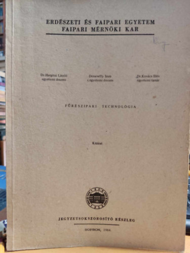 Hargitai-Dessewffy-Kov�cs - F�r�szipari technol�gia