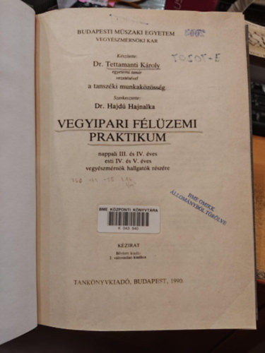 Vegyipari flzemi praktikum