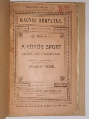 Jakobinyi P�ter - A g�r�g sport