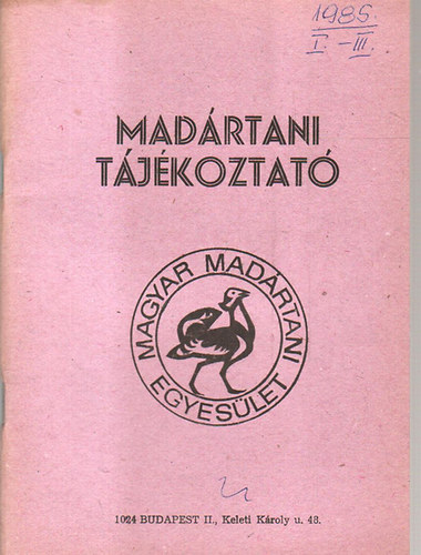 Nincs feltntetve - Madrtani tjkoztat 1985. janur-mrcius