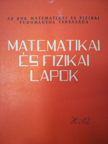 Matematikai s fizikai lapok 1. 1961 janur