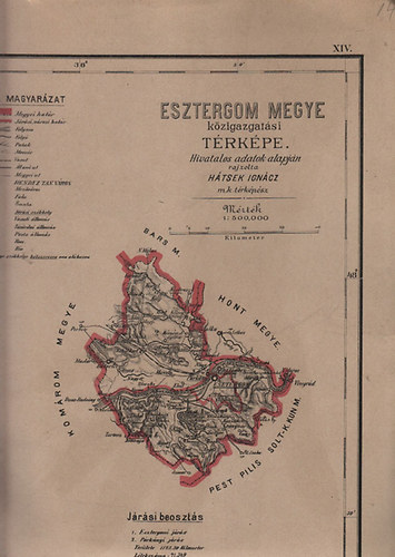 H�tsek Ign�cz - Esztergom megye k�zigazgat�si t�rk�pe