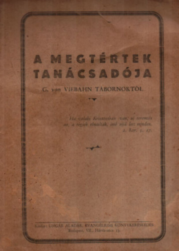 G. von Viebahn - A megtrtek tancsdja G. von Viebahn tbornoktl.