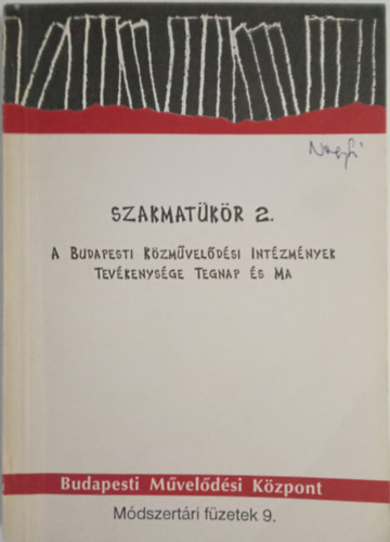 Slzia Gabriella  (szerk) - Szakmatkr 2. A budapesti kzmveldsi intzmnyek tevkenysge tegnap s ma
