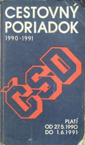 Cestovn poriadok 1990-1991 - Plat od 27. mja 1990 do 1. jna 1991 - SD (A Csehszlovk llamvasutak hivatalos menetrendje 1990-1991)