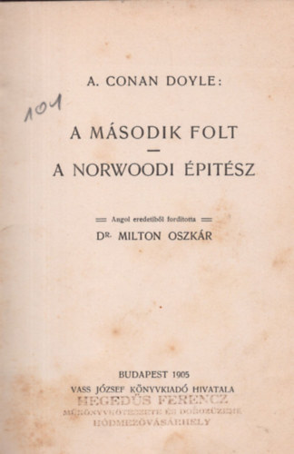 A. Conan Doyle - A msodik folt - A norwoodi ptsz