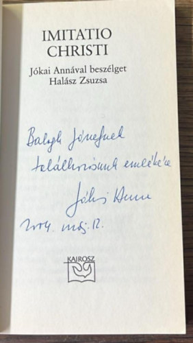 Halsz Zsuzsa - Imitatio Christi - Jkai Annval beszlget Halsz Zsuzsa