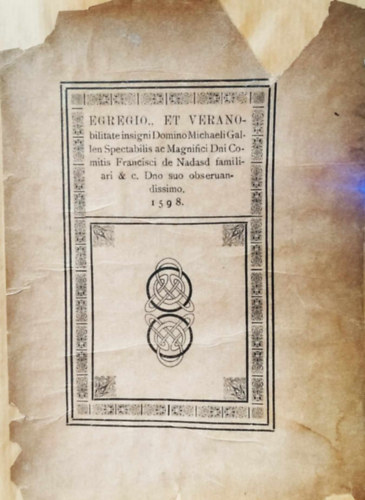 Dr Masznyik Endre  (szerk.) - Az gost. hitv. evangelikus keresztyn egyhz rgi emlkei I. - Egyessg Knyve 1598.