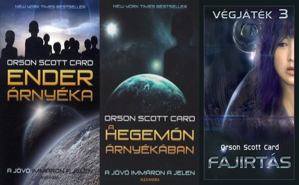 Orson Scott Card - 3 db Orson Scott Card sci-fi reg�ny: Ender �rny�ka - A j�v� imm�ron a jelen + A Hegem�n �rny�k�ban (�rny�k  sorozat 1., 2. r�sz) + Fajirt�s (V�gj�t�k 3.)
