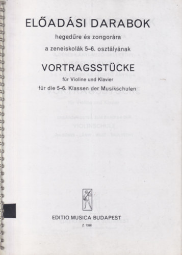 D�nes-L�nyi-Mez�-Skult�thy - El�ad�si darabok heged�re �s zongor�ra a zeneiskol�k 5-6. oszt�ly�nak