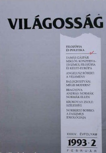 Vilgossg - 1993. februr, XXXIV. vfolyam 2. szm