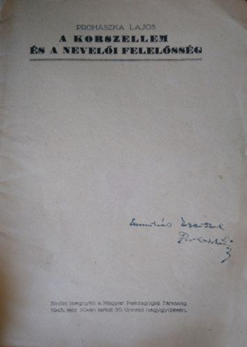 Prohszka Lajos - A korszellem s a neveli felelssg