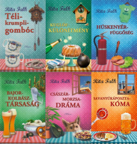 Rita Falk - 6 db Rita Falk krimi a Franz Eberhofer sorozatb�l: T�likrumpligomb�c + Savany�k�poszta-k�ma + H�skeny�r-f�gg�s�g + Bajorkolb�sz-t�rsas�g + Cs�sz�rmorzsa-dr�ma + Kugl�f-k�l�n�tm�ny (A Franz Eberhofer sorozat 1., 6., 7., 8., 9. �