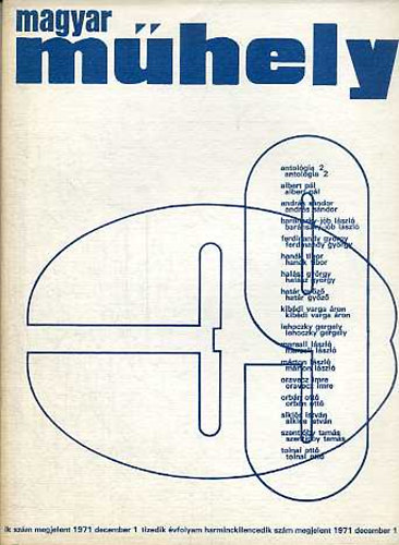 Magyar Mhely 1971 december (10. vf. 39. szm)