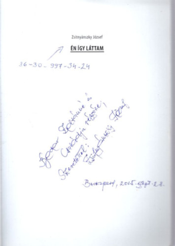 Zsitnynszky Jzsef - n gy lttam - dediklt