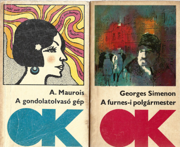 2 db könyv, A. Maurois: A gondolatolvasó gép, Georges Simenon: A furnes-i polgármester