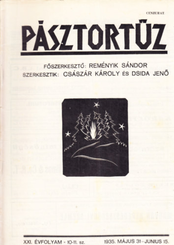 Remnyik Sndor  (fszerk.) - Psztortz XXI. vf. 10-11. szm (1935. mjus 31. - jnius 15.)