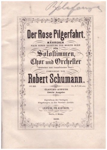 Robert Schumann: Der Rose Pilgerfahrt (kotta)
