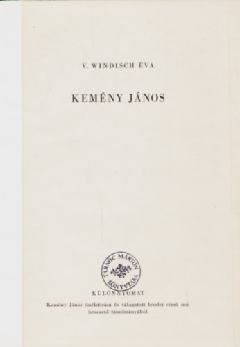 V. Windisch va - Kemny Jnos