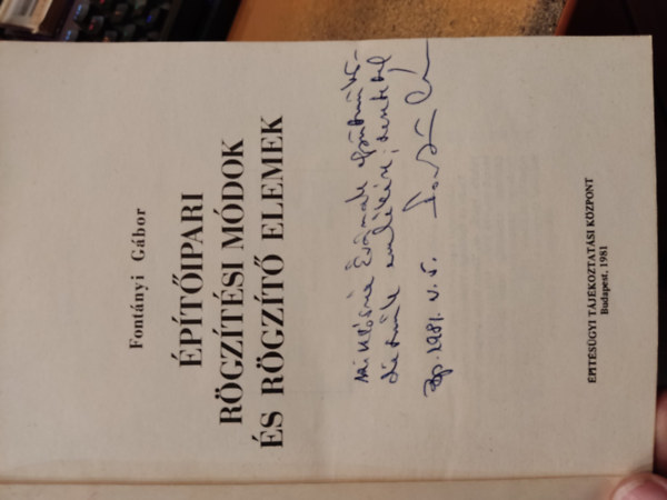 Font�nyi G�bor - �p�t�ipari r�gz�t�si m�dok �s r�gz�t� elemek