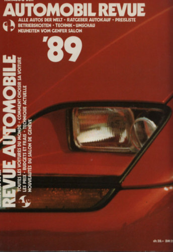 Katalog der Automobil Revue/ Catalogue de la revue automobile '89 (német-francia nyelvű)