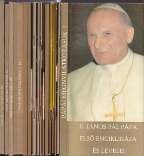 26 db. Ppai megnyilatkozsok: II. Jnos Pl ppa els enciklikja s levelei + "Menjetek el az egsz vilgra" + Ex corde ecclesiae + A Megvlt rzje + A Harmadik vezred kzeledtvel + Hogy egyek legyenek + "Aperite Portas"+ ...