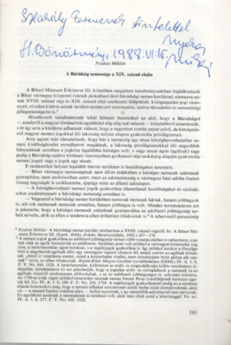 Nyakas Mikl�s - A b�r�ds�g nemess�ge a XIX. sz�zad elej�n - Dedik�lt - K�l�nlenyomat