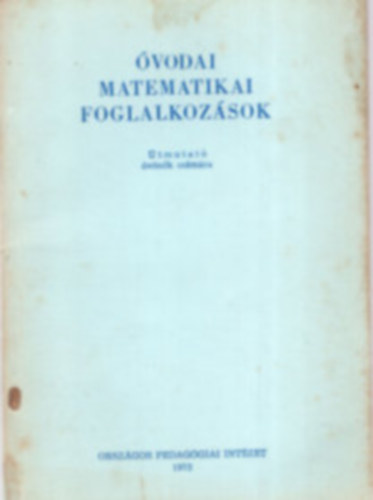 Burchard Erzsbet - vodai matematikai foglalkozsok- tmutat vnk szmra