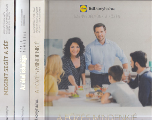 3 db. Lidl szak�csk�nyv (A f�z�s mindenki� + Az �tel iskol�ja + Megint seg�t a s�f)