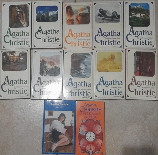 Agatha Christie - 12 db Agatha Christie regny:A ht szmlap rejt.; No.16.; A fogorvos szke; s elj a hall; Az elefntok...; Tallkozs a halllal; A Sittaford-rejt.; Az ijedtszem lny; Hall a felhk fltt; A titokzatos 4-es; Kirlyok s kalan