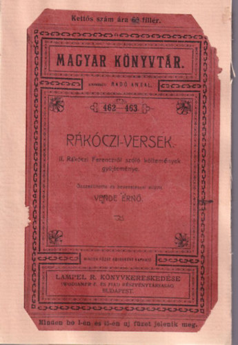 Vende Ern - Rkczi-versek - Magyar Knyvtr 462-463