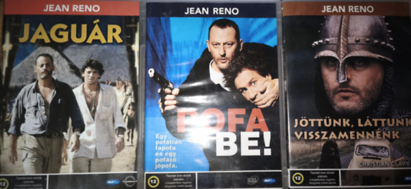3db Jean Reno főszereplésével készült film DVD-n - Jaguár, Pofa be!, Jöttünk, láttunk, visszamennénk