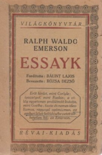 Ralph Waldo Emerson - Essayk (Esszk)