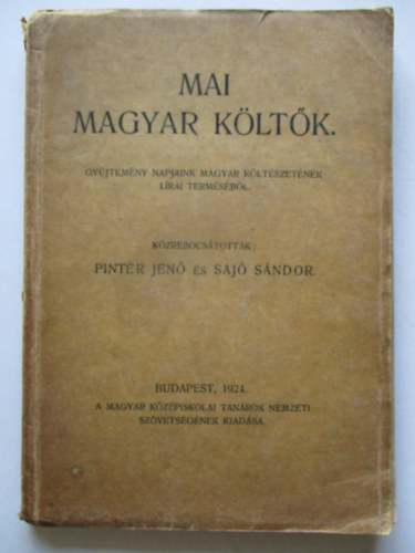 Pintr Jen-Saj Sndor  (szerk.) - Mai magyar kltk. - Gyjtemny napjaink magyar kltszetnek lrai termsbl.