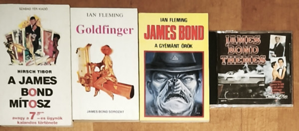 Ian Fleming Hirsch Tibor - 3db James Bond könyv + ajándék James Bond filmzene CD - Ian Fleming-James Bond-A gyémánt örök, Goldfinger, Hirsch Tibor-A James Bond mítosz
