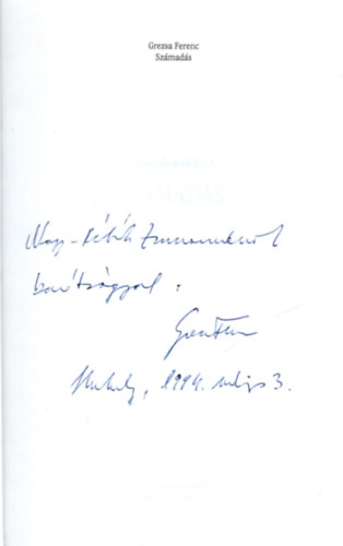 Grezsa Ferenc - Sz�mad�s- dedik�lt